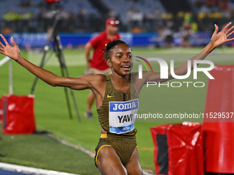 Winfred Yavi (BRN) competes in the 3000m Steeplechase Women during the IAAF Wanda Diamond League: Golden Gala Pietro Mennea at Olympic Stadi...