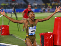 Winfred Yavi (BRN) competes in the 3000m Steeplechase Women during the IAAF Wanda Diamond League: Golden Gala Pietro Mennea at Olympic Stadi...