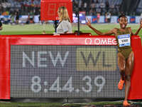 Winfred Yavi (BRN) competes in the 3000m Steeplechase Women during the IAAF Wanda Diamond League: Golden Gala Pietro Mennea at Olympic Stadi...