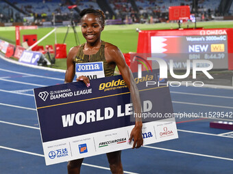 Winfred Yavi (BRN) competes in the 3000m Steeplechase Women during the IAAF Wanda Diamond League: Golden Gala Pietro Mennea at Olympic Stadi...