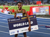 Winfred Yavi (BRN) competes in the 3000m Steeplechase Women during the IAAF Wanda Diamond League: Golden Gala Pietro Mennea at Olympic Stadi...