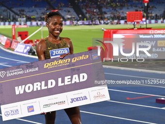 Winfred Yavi (BRN) competes in the 3000m Steeplechase Women during the IAAF Wanda Diamond League: Golden Gala Pietro Mennea at Olympic Stadi...