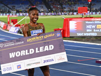 Winfred Yavi (BRN) competes in the 3000m Steeplechase Women during the IAAF Wanda Diamond League: Golden Gala Pietro Mennea at Olympic Stadi...