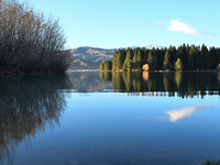 A general view of Lake Ruataniwha in Twizel, in the Mackenzie District, in the Canterbury Region of the South Island of New Zealand, on Augu...