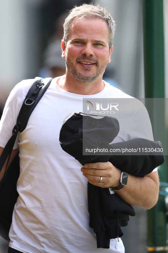 Barrow Manager Stephen Clemence during the Sky Bet Championship match between  Harrogate and Barrow, in Harrogate, United Kingdom, on August...