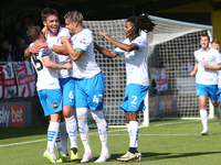 Barrow players celebrate Niall Canavan's disallowed goal during the Sky Bet Championship match between Sunderland and Burnley at the Stadium...