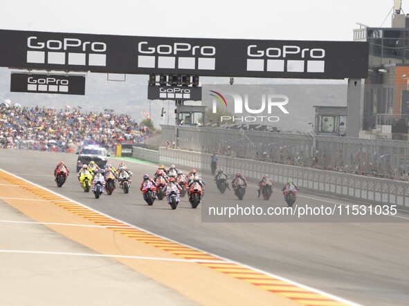 Star Sprint Race MotoGP during the Moto Grand Prix GoPro of Aragon Sprint Race MotoGP on Saturday at the Motorland circuit in Alcaniz, Spain...