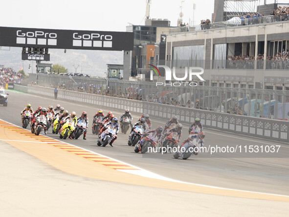 Star Sprint Race MotoGP during the Moto Grand Prix GoPro of Aragon Sprint Race MotoGP on Saturday at the Motorland circuit in Alcaniz, Spain...