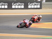 Jorge Martin (Spa-Pramac Racing Ducati) participates in the Moto Grand Prix GoPro of Aragon Sprint Race MotoGP on Saturday at the Motorland...