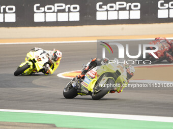 Marco Bezzecchi (Ita-VR46 Team Ducati) and Fabio Di Giannantonio (Ita-VR46 Team Ducati) participate in the Moto Grand Prix GoPro of Aragon S...