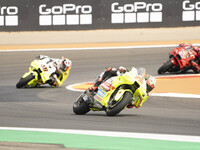 Marco Bezzecchi (Ita-VR46 Team Ducati) and Fabio Di Giannantonio (Ita-VR46 Team Ducati) participate in the Moto Grand Prix GoPro of Aragon S...