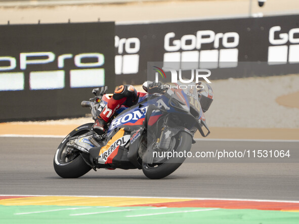 Luca Marini (Ita-Repsol Honda Team) participates in the Moto Grand Prix GoPro of Aragon Sprint Race MotoGP on Saturday, MotoGP of Spain at M...