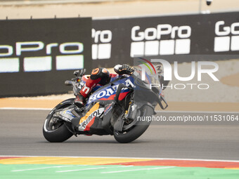 Luca Marini (Ita-Repsol Honda Team) participates in the Moto Grand Prix GoPro of Aragon Sprint Race MotoGP on Saturday, MotoGP of Spain at M...