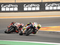 Joan Mir (Spa-Repsol Honda Team) and Maverick Vinales (Spa-Aprilia Racing) during the Moto Grand Prix GoPro of Aragon Sprint Race MotoGP on...