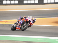 Jorge Martin (Spa-Pramac Racing Ducati) participates in the Moto Grand Prix GoPro of Aragon Sprint Race MotoGP on Saturday at the Motorland...