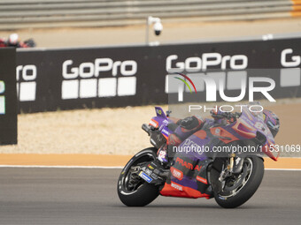 Jorge Martin (Spa-Pramac Racing Ducati) participates in the Moto Grand Prix GoPro of Aragon Sprint Race MotoGP on Saturday at the Motorland...