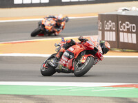 Francesco Bagnaia (Ita-Ducati Lenovo Team) participates in the Moto Grand Prix GoPro of Aragon Sprint Race MotoGP on Saturday at the Motorla...