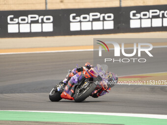 Jorge Martin (Spa-Pramac Racing Ducati) participates in the Moto Grand Prix GoPro of Aragon Sprint Race MotoGP on Saturday at the Motorland...