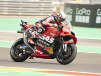 Pedro Acosta (Spa-GASGAS Factory Racing) participates in the Moto Grand Prix GoPro of Aragon Sprint Race MotoGP on Saturday at the Motorland...