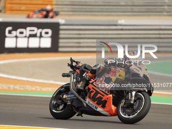 Brad Binder (Saf-Red Bull KTM Factory Racing) participates in the Moto Grand Prix GoPro of Aragon Sprint Race MotoGP on Saturday at the Moto...