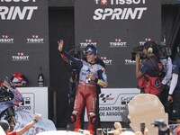 Podium winner of the Sprint Race, Marc Marquez (Spa-Gresini Racing Ducati), during the Moto Grand Prix GoPro of Aragon Sprint Race MotoGP on...