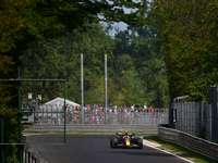 Sergio Perez of Red Bull Racing Honda drives his single-seater during qualifying of the Italian GP, the 16th round of the Formula 1 World Ch...