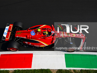 Carlos Sainz of Scuderia Ferrari drives his single-seater during qualifying of the Italian GP, the 16th round of the Formula 1 World Champio...