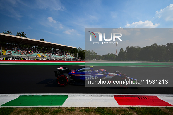 Yuki Tsunoda of Visa Cash-Up Racing Bulls drives his single-seater during qualifying of the Italian GP, the 16th round of the Formula 1 Worl...