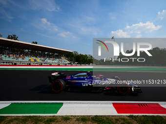 Yuki Tsunoda of Visa Cash-Up Racing Bulls drives his single-seater during qualifying of the Italian GP, the 16th round of the Formula 1 Worl...