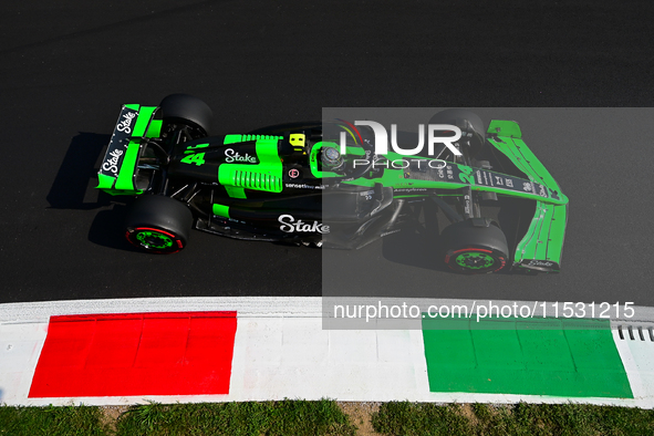 Guanyu Zhou of Stake F1 Team drives his single-seater during qualifying of the Italian GP, the 16th round of the Formula 1 World Championshi...