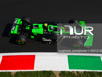 Guanyu Zhou of Stake F1 Team drives his single-seater during qualifying of the Italian GP, the 16th round of the Formula 1 World Championshi...