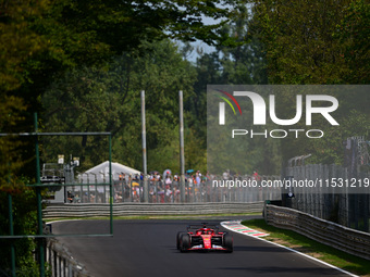 Charles Leclerc of Scuderia Ferrari drives his single-seater during qualifying of the Italian GP, the 16th round of the Formula 1 World Cham...