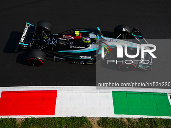 Lewis Hamilton of Mercedes-AMG Petronas F1 Team drives his single-seater during qualifying of the Italian GP, the 16th round of the Formula...