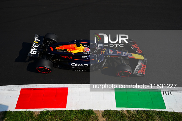 Max Verstappen of Red Bull Racing Honda drives his single-seater during qualifying of the Italian GP, the 16th round of the Formula 1 World...