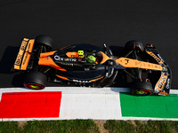 Lando Norris of the McLaren F1 Team drives his single-seater during qualifying for the Italian GP, the 16th round of the Formula 1 World Cha...