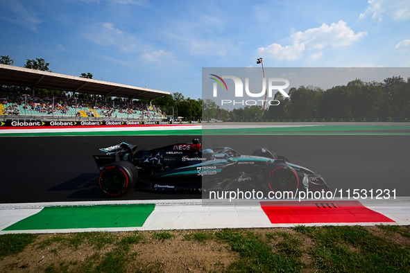 George Russell of Mercedes-AMG Petronas drives his single-seater during qualifying of the Italian GP, the 16th round of the Formula 1 World...