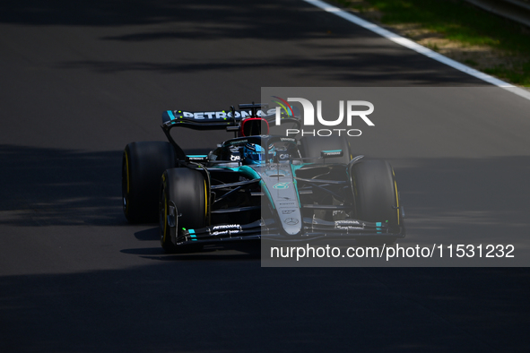 George Russell of Mercedes-AMG Petronas drives his single-seater during qualifying of the Italian GP, the 16th round of the Formula 1 World...