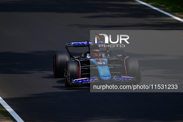 Esteban Ocon of the Alpine F1 Team drives his single-seater during qualifying for the Italian GP, the 16th round of the Formula 1 World Cham...