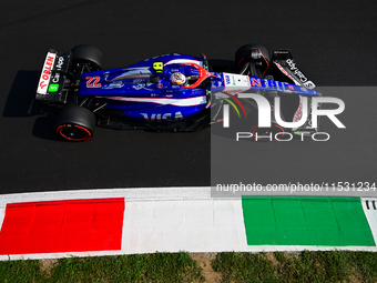 Yuki Tsunoda of Visa Cash-Up Racing Bulls drives his single-seater during qualifying of the Italian GP, the 16th round of the Formula 1 Worl...