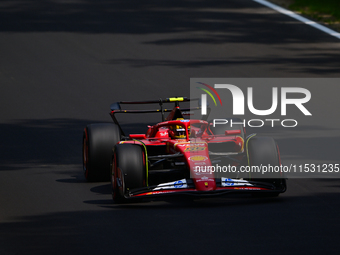 Carlos Sainz of Scuderia Ferrari drives his single-seater during qualifying of the Italian GP, the 16th round of the Formula 1 World Champio...