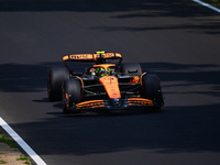 Lando Norris of the McLaren F1 Team drives his single-seater during qualifying for the Italian GP, the 16th round of the Formula 1 World Cha...