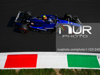 Franco Colapinto of Williams Racing drives his single-seater during qualifying for the Italian GP, the 16th round of the Formula 1 World Cha...