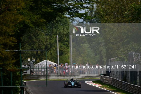 Lance Stroll of Aston Martin Cognizant F1 Team drives his single-seater during qualifying of the Italian GP, the 16th round of the Formula 1...