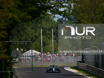 Lance Stroll of Aston Martin Cognizant F1 Team drives his single-seater during qualifying of the Italian GP, the 16th round of the Formula 1...