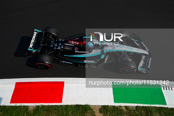 George Russell of Mercedes-AMG Petronas drives his single-seater during qualifying of the Italian GP, the 16th round of the Formula 1 World...