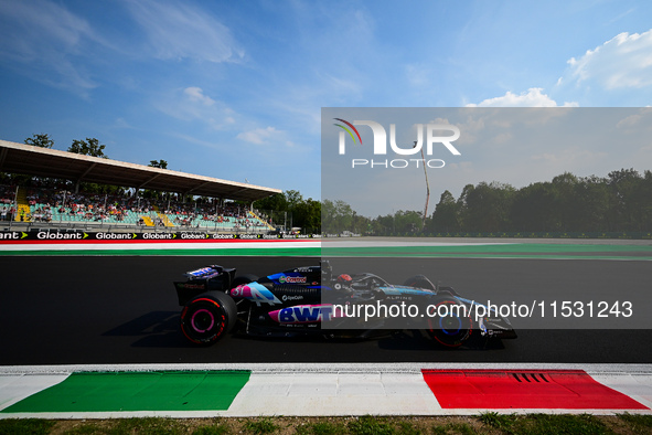 Esteban Ocon of the Alpine F1 Team drives his single-seater during qualifying for the Italian GP, the 16th round of the Formula 1 World Cham...