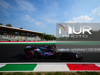 Esteban Ocon of the Alpine F1 Team drives his single-seater during qualifying for the Italian GP, the 16th round of the Formula 1 World Cham...