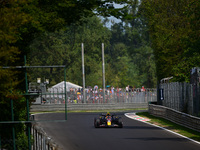 Sergio Perez of Red Bull Racing Honda drives his single-seater during qualifying of the Italian GP, the 16th round of the Formula 1 World Ch...