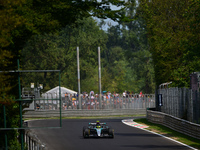 Lewis Hamilton of Mercedes-AMG Petronas F1 Team drives his single-seater during qualifying of the Italian GP, the 16th round of the Formula...