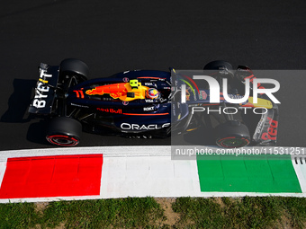 Sergio Perez of Red Bull Racing Honda drives his single-seater during qualifying of the Italian GP, the 16th round of the Formula 1 World Ch...